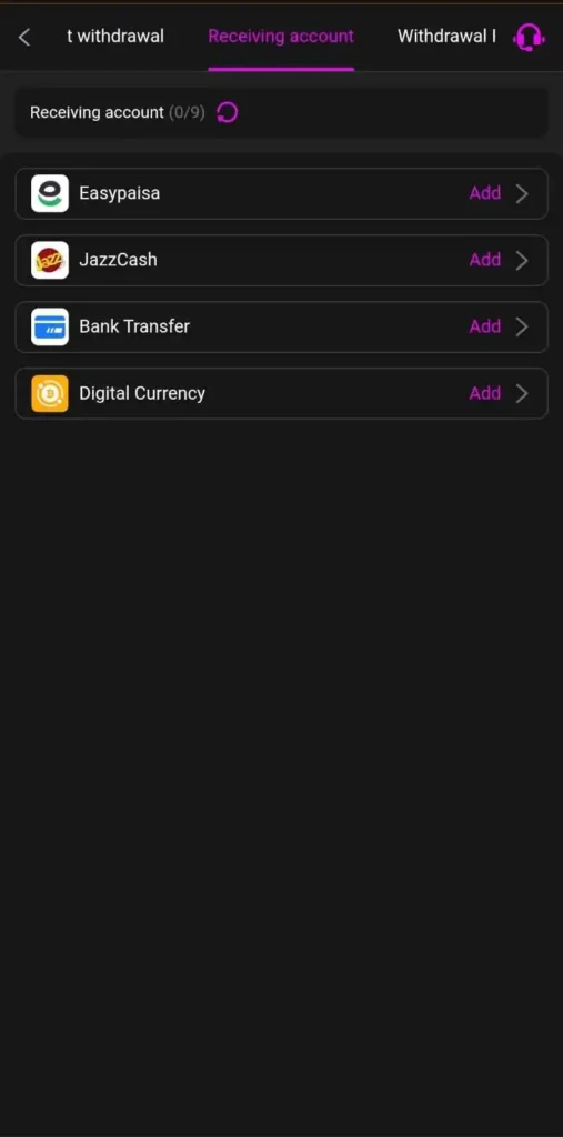 Y888 GAME Download APK (New Earning App) In Pakistan 4 Y888 Game deposit and withdrawal section